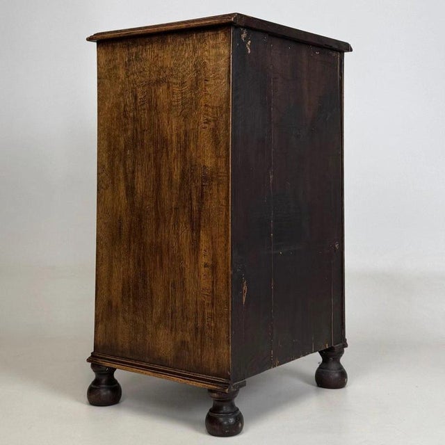 Small Early 20th Century English Edwardian Carved Oak Cabinet, 1890s For Sale - Image 6 of 15