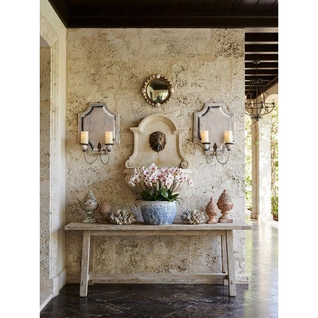 Pair of Vintage French Country Distressed Wooden Wall Sconces For Sale - Image 12 of 12