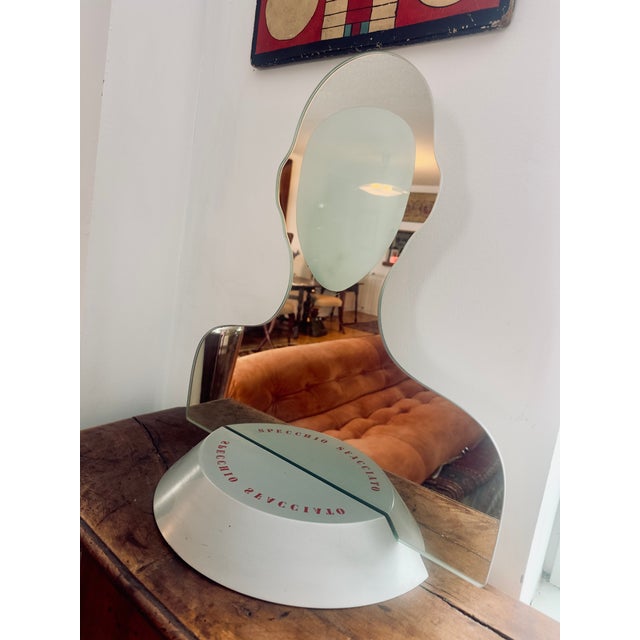 Glass Italian 1970's Table Mirror by Paola Casagrande E Francesca Dal Farra, 1983 For Sale - Image 7 of 7