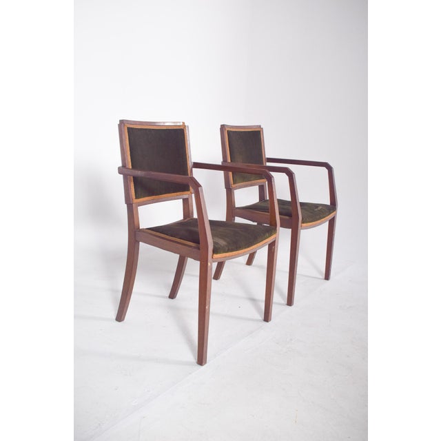 Mid-Century Modern Chairs with Armrests, 1950s, Set of 2 For Sale - Image 3 of 10