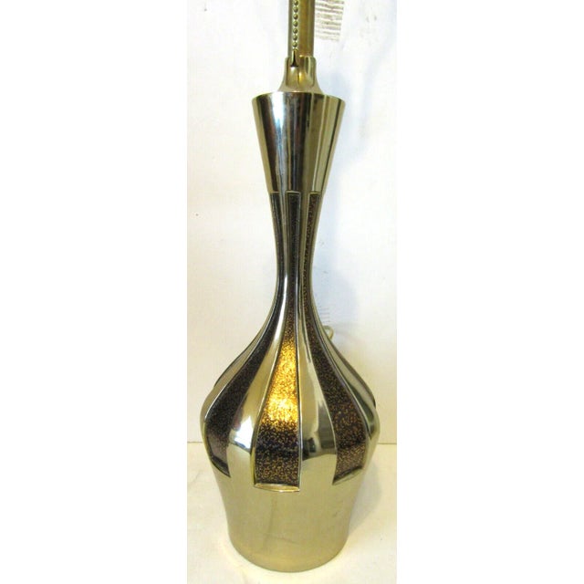 Vintage 1970's Textured Brass Table Lamp attributed to Tony Paul for Laurel Lamp Co The lamp measures 30 1/2" tall to the...