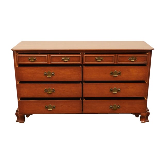 High End Vintage Solid Cherry Traditional Style 62" Double Dresser 301-4 For Sale - Image 4 of 12