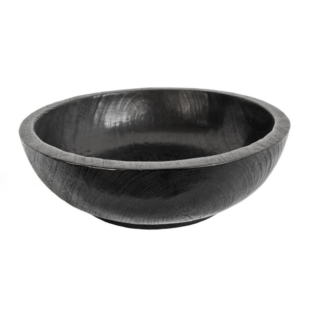 Vintage Javanese Modern Ebony Teak Wood Bowl For Sale In Los Angeles - Image 6 of 6