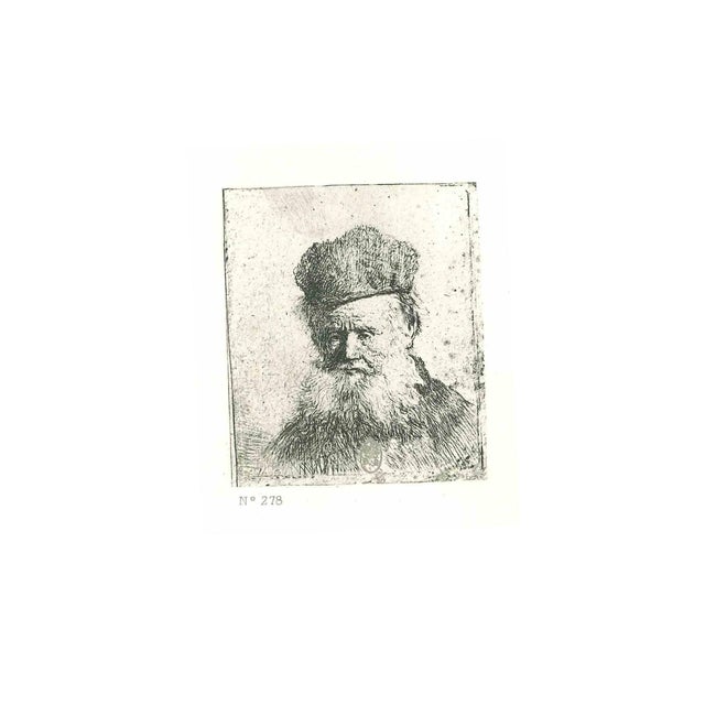 After Rembrandt, A Man with a Large Beard, Etching, 19th Century For Sale - Image 4 of 4