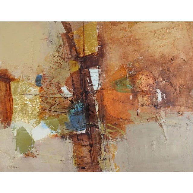 Vintage Mid 20th Century Abstract Mixed Media Painting For Sale - Image 9 of 9