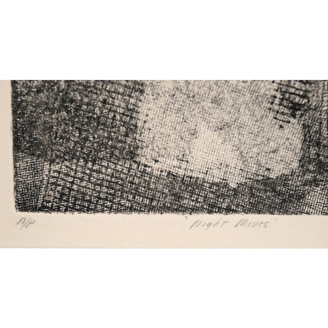 "Night Moves" - Abstract Etching in Ink on Paper (Artist's Proof) by Doris Warner For Sale - Image 9 of 9