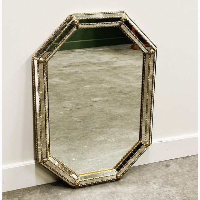 Vintage Spanish Neoclassical Hollywood Regency Wall Mirror, Spain, 1980s For Sale - Image 11 of 11