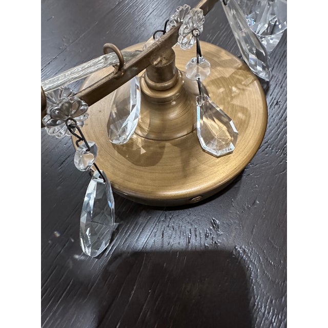 RH Baby & Child Manor Court crystal wall sconces. Set of 2. Never used. One I never took out of box. Aged gold color on...