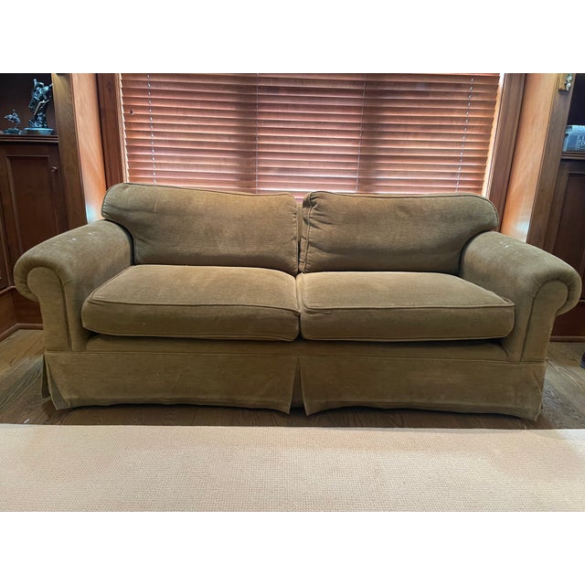 Vintage Custom Down-Filled Sofa With Brunswick & Fils Upholstery For Sale - Image 4 of 6