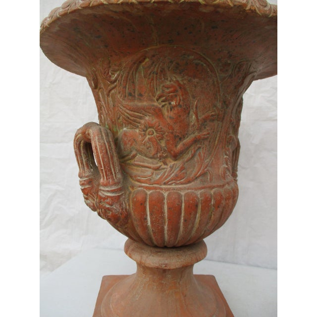 Garden Planter Italian Terra Cotta Classical Urn For Sale - Image 4 of 12