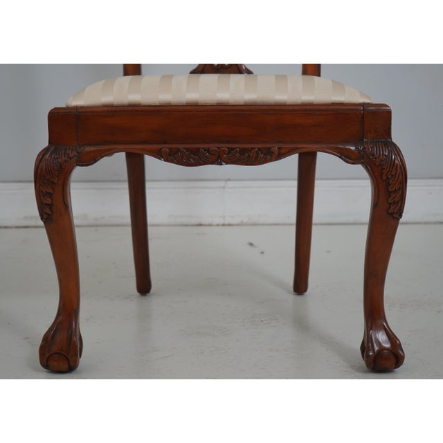 Carved Mahogany Chippendale Style Chair W. Claw Feet For Sale - Image 9 of 18