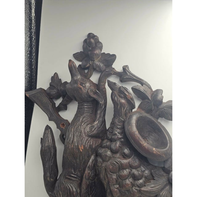 Carved Hunting Bas-Relief of a Fox and a Pheasant, 1920s For Sale - Image 6 of 13