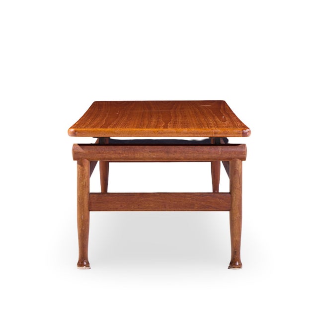 Soborg Mobelfabrik Kai Lyngfeldt-Larsen for Søborg Møbelfabrik Mid Century Danish Teak Bench Coffee Table For Sale - Image 4 of 9