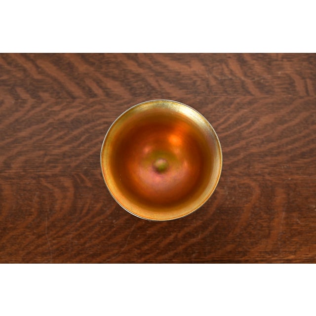 Early 20th Century Steuben Aurene Iridescent Art Glass Goblet For Sale - Image 5 of 10