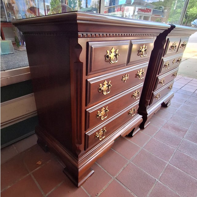 1980s Pair Of Signed Lexington Cherry Wood Chests or End Tables For Sale In Boston - Image 6 of 11