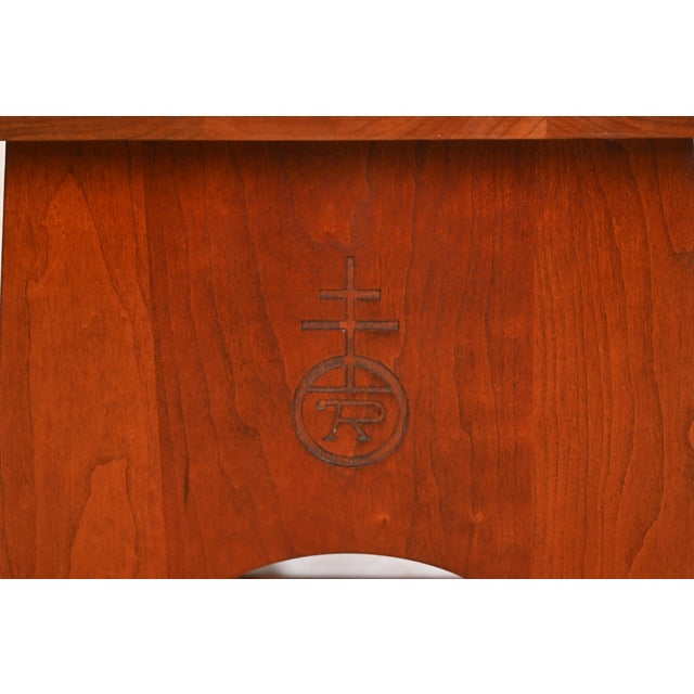 Brown Roycroft Arts & Crafts Cherry Wood Tabourets by Stickley, Pair For Sale - Image 8 of 10