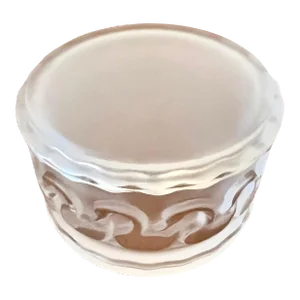 Lalique Paris signed Frosted Lidded Box features Swans