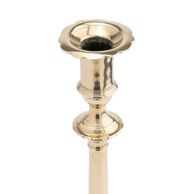 English Georgian Cast Brass Candlestick, C. 1770 For Sale - Image 4 of 7