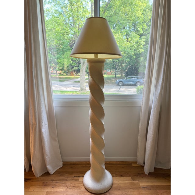 Sculpture Materials 1980s Spiral Plaster Floor Lamp in the Style of Michael Taylor For Sale - Image 7 of 11