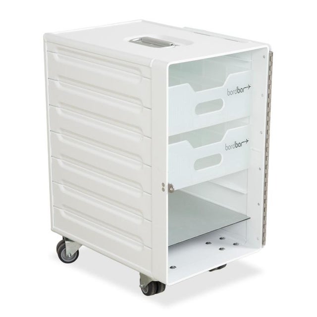White Aircraft Trolleys with Box Containers from Bordbar, Set of 2 For Sale - Image 4 of 17
