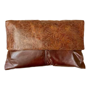 Tooled Leather Envelope Pillow