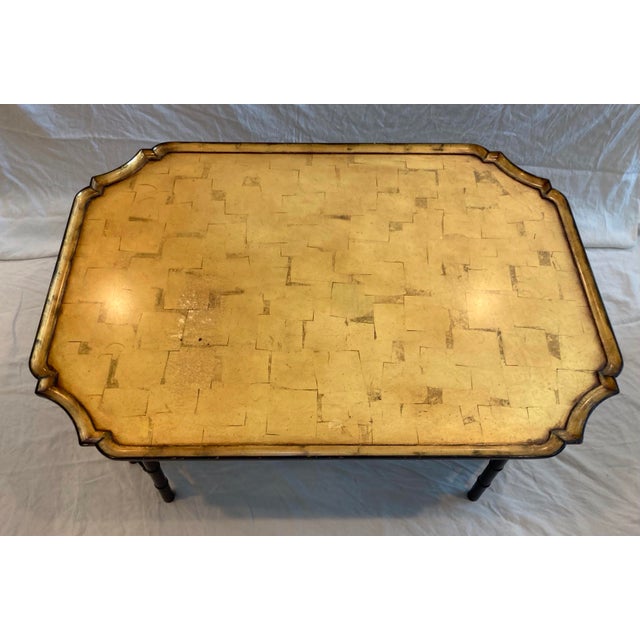 Kittinger Chinese Chippendale Faux Bamboo Tray Top Cocktail Table Gold Finish Top For Sale - Image 10 of 11