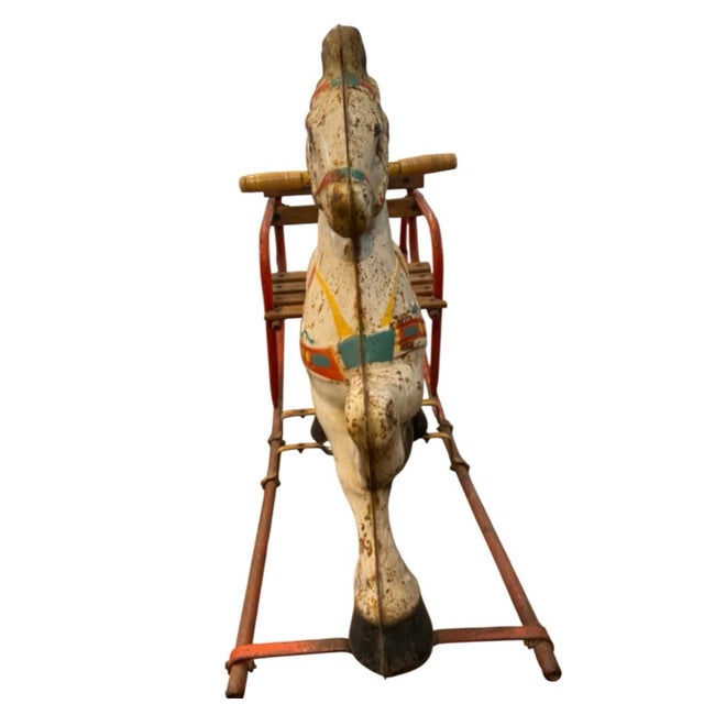 Vintage Mobo Tinplate Rocking Horse Produced by D. Sebel & Co. In England For Sale - Image 10 of 10