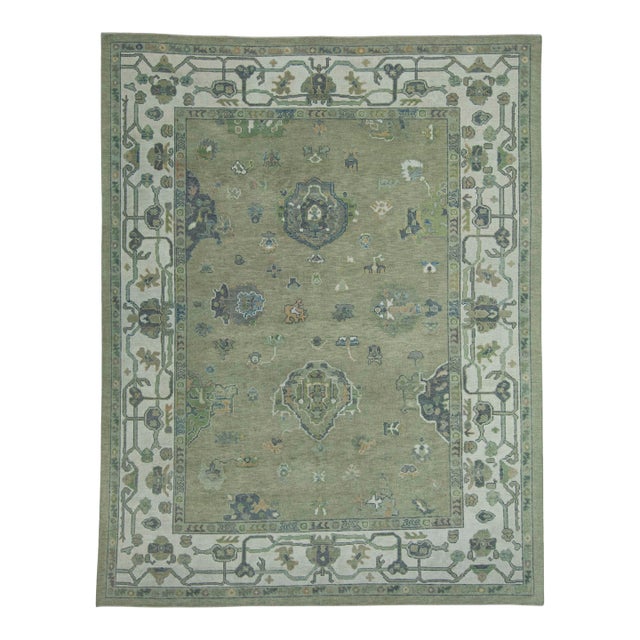 Turkish Oushak Rug 8'10" x 11'4" #18075 For Sale