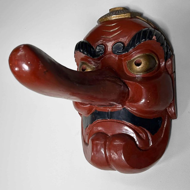 Traditional Wooden Tengu Mask, 1920s For Sale - Image 10 of 16