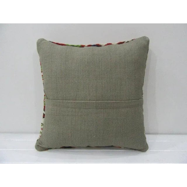 Turkish Embroidered Kilim Pillow For Sale - Image 3 of 4