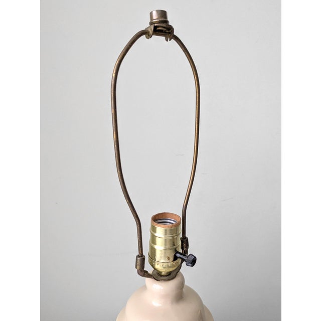 Vintage Beige Ginger Jar Glazed Ceramic Table Lamps - a Pair For Sale - Image 4 of 8
