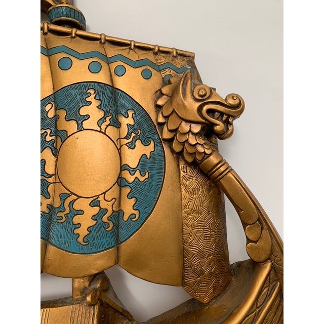 Mid 20th Century Mid-Century Viking Dragon Boat Wall Art For Sale - Image 5 of 7