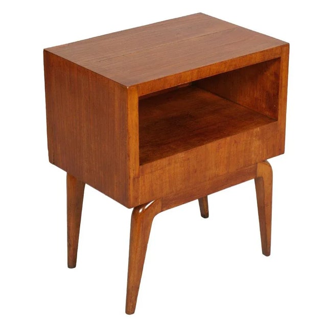 Elegant and particular, of great image bedside table or nightstand in cherrywood, circa 1940, gio ponti attributable. in...