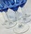 Glass Pillar Stemmed Blue Goblets- Set of Six For Sale - Image 7 of 12