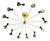 Large Vintage Brass Chandelier, 1950s For Sale