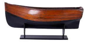 Large Mahogany Antique Boat Model