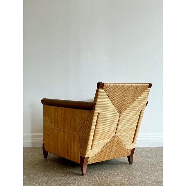Wood Vintage Donghia “Merbau” Woven Rattan Lounge Chair For Sale - Image 7 of 12