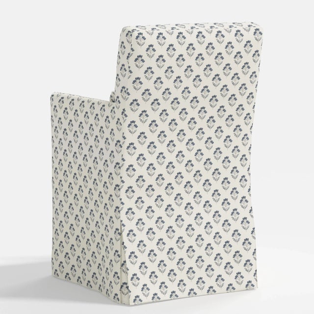 Stoffer Home x Cloth & Company Lindy Slipcover Dining Arm Chair in Francie Blue For Sale In Chicago - Image 6 of 7