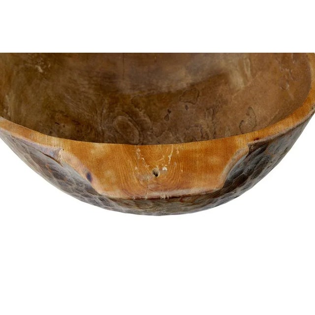 Rustic Large Rustic Dugout Hand Carved Bowl, 1890s For Sale - Image 3 of 8