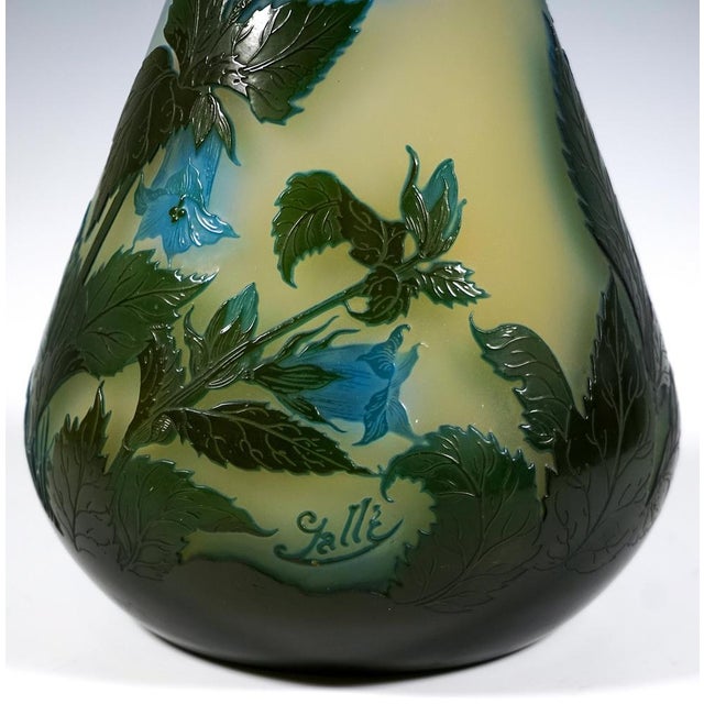 Large Art Nouveau Campanule Cameo Vase by Emile Gallé, Nancy, France, 1910s For Sale - Image 5 of 7