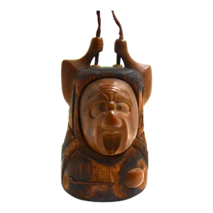 Antique Japanese Inro Carved Wood Netsuke