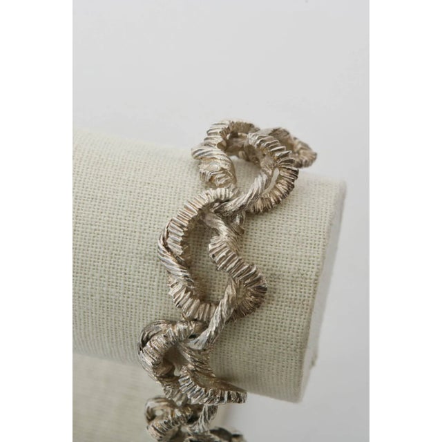 Silver Vintage Sterling Silver Italian Hallmarked Link Bracelet For Sale - Image 8 of 8