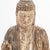 Chinese Polychrome Painted and Carved Wood Standing Buddha Sculpture, possibly Ming Dynasty, remnants of wax seal to crown...