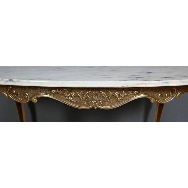 Mid-20th Century Louis XV Style Coffee Table in Marble and Brass, 1950s For Sale - Image 17 of 18