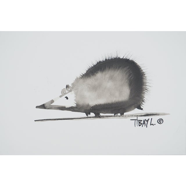 Laszlo Tibay, L'hérisson, Ink & Wash Drawing For Sale