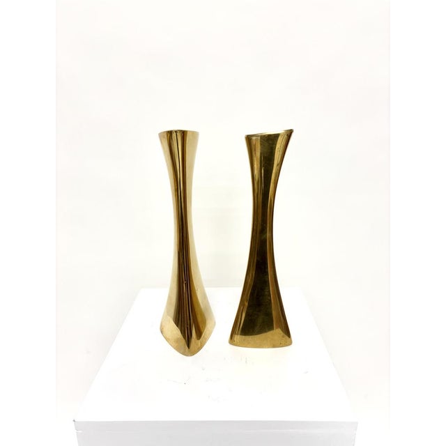Swedish Brass Candleholders by Karl Erik Ytterberg for BCA Eskilstuna, 1960s, Set of 2 For Sale - Image 4 of 10