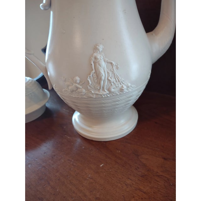 Large 1820's English Salt Glaze Pottery Coffee Pot For Sale - Image 9 of 10