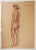 Mid-Century Modern Vintage 1950s Charles Normann Sepia Chalk Female Figure Drawing For Sale - Image 3 of 3