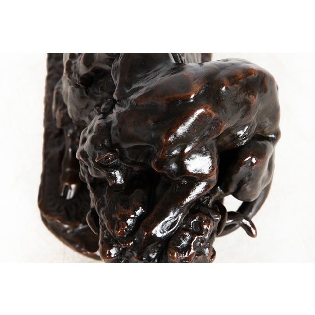 Fine Antique French Bronze Sculpture of Bison and Jaguar by Georges Gardet For Sale - Image 18 of 18