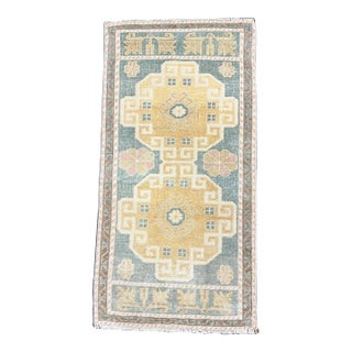 Turkish Mini Rug Oriental Hand Knotted Vintage Rug 1'9" x 3'4" #17459 For Sale